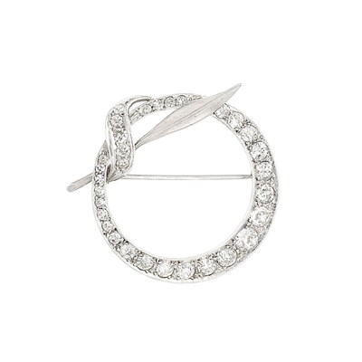 Lot 264 - Platinum and Diamond Circle Brooch