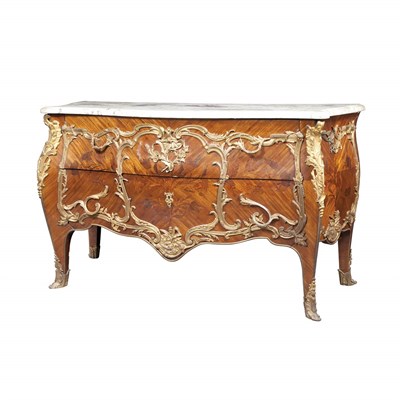 Lot 375 - Louis XV Style Gilt-Metal Mounted Marquetry...
