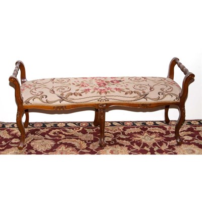 Lot 494 - Georgian Style Mahogany Bench Length 49 inches.