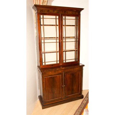 Lot 353 - George III Rosewood Bookcase Cabinet 19th...