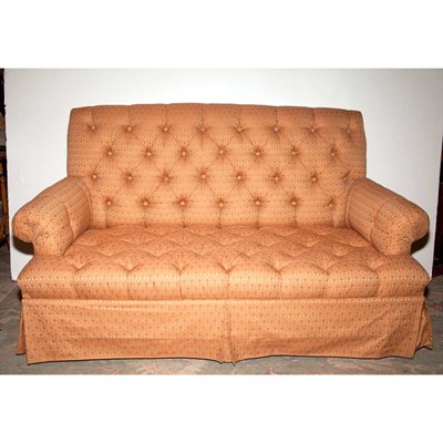 Lot 377 - Tufted Upholstered Sofa Length 65 inches.