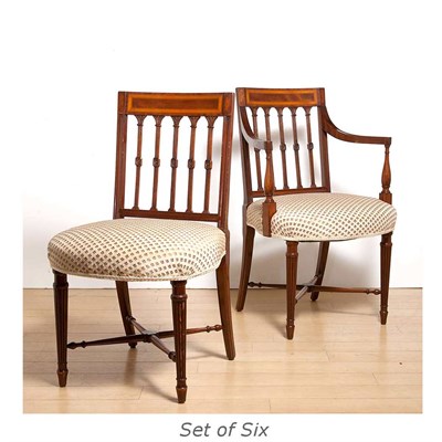 Lot 276 - Set of Six Regency Style Mahogany Dining...