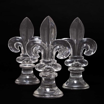 Lot 248 - Set of Seven Glass Fleur-de-Lis Form...