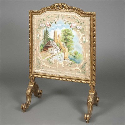 Lot 357 - Louis XVI Style Gilt-Wood Fireplace Screen The...