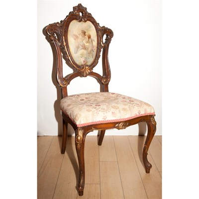 Lot 350 - Louis XV Style Carved and Parcel Painted Salon...