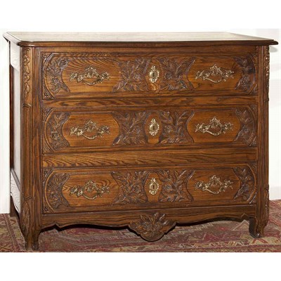 Lot 342 - Provincial Louis XV Style Oak Commode Height...