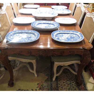 Lot 350 - French Provincial Style Walnut Dining Table...