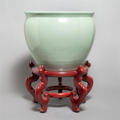 Lot 325 - Pair of Chinese Celadon Glazed Porcelain...