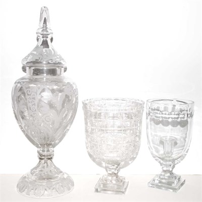 Lot 330 - Group of Four Glass Vases Height of tallest 25...