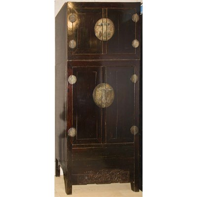 Lot 229 - Chinese Stained Hardwood Cabinet Height 8 feet...