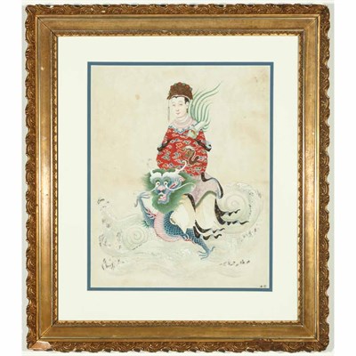 Lot 202A - Framed Chinese School Watercolor of an...
