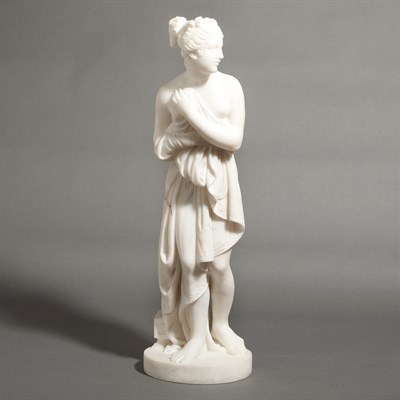 Lot 221 - Alabaster Figure of a Woman Height 23 1/2 inches.