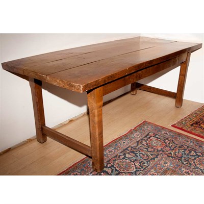 Lot 264 - Stained Oak Farm Table Height 30 inches, width...
