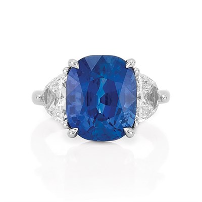 Lot 855 - Platinum, Sapphire and Diamond Ring