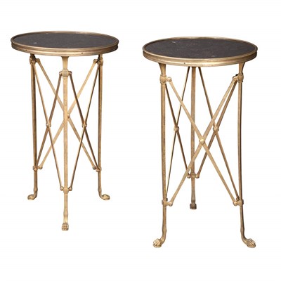 Lot 242 - Pair of Neoclassical Style Marble Top...