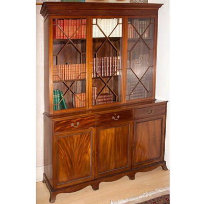 Lot 244 - George III Mahogany Bookcase Cabinet Height 7...