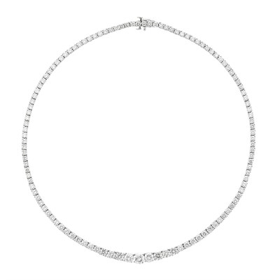 Lot 849 - White Gold and Diamond Necklace