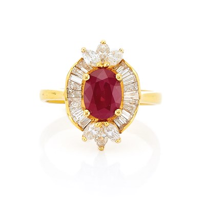 Lot 416 - Gold, Ruby and Diamond Ring