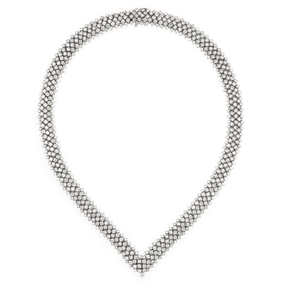 Lot 433 - White Gold and Diamond Necklace