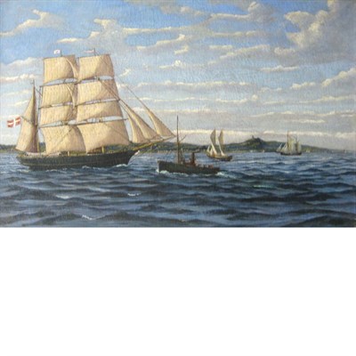 Lot 22 - Danish School 19th Century Danish Ship Off the...