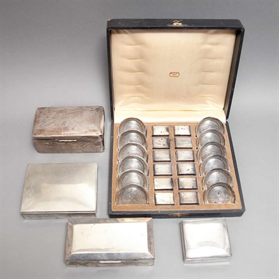 Lot 383 - Group of Four Silver Boxes; And a Sterling...