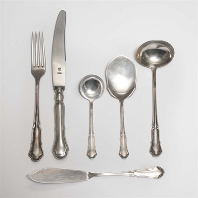 Lot 384 - German 800 Quality Silver Partial Flatware...