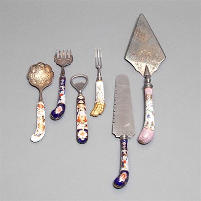 Lot 386 - Group of Silver and Silver Plated Porcelain...