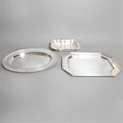 Lot 410 - Group of Eight Silver Trays Total...