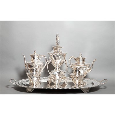 Lot 407 - Sterling Silver Seven-Piece Tea and Coffee...