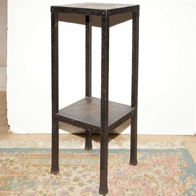 Lot 132 - Hammered and Patinated-Metal Two-Tier Stand...