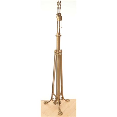 Lot 244 - Georgian Style Brass Floor Lamp Height 60 inches.