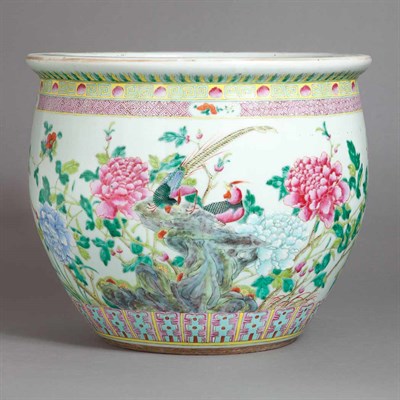 Lot 240 - Chinese Famille Rose Porcelain Jardiniere...