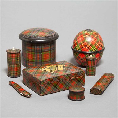 Lot 287 - Group of Tartan Themed Boxes and Table Articles