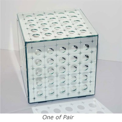 Lot 291 - Pair of Mirrored Cubes Height 16 1/2 inches,...