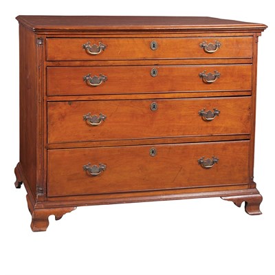 Lot 194 - Chippendale Cherry Chest of Drawers...