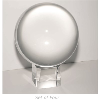 Lot 563 - Set of Four Glass Orbs on Stands Height...
