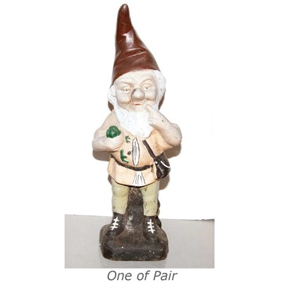 Lot 543 - Pair of Painted Iron Garden Gnomes Height 26...