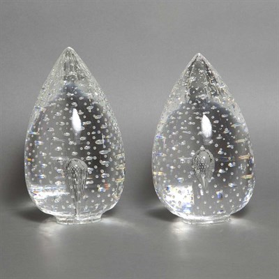 Lot 480 - Pair of Glass Paperweights Height 8 inches.