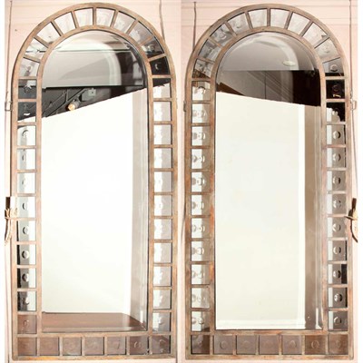 Lot 309 - Pair of Rustic Metal Mirror Framed Mirrors...