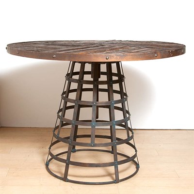 Lot 172 - Rustic Reclaimed Wood and Iron Center Table...