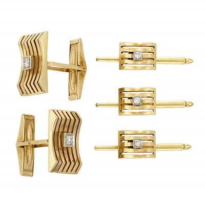 Lot 511 - Gold and Diamond Dress Set