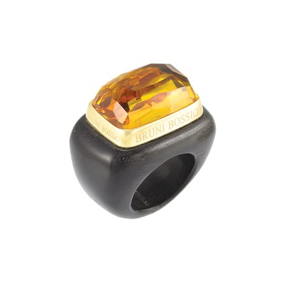 Lot 791 - Wood, Gold and Citrine Ring, Bruno Bossio