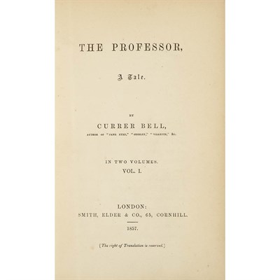 Lot 214 - [BRONTE, CHARLOTTE] The Professor. London:...