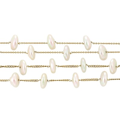Lot 505 - Two Freshwater Pearl and Gold Chain Necklaces