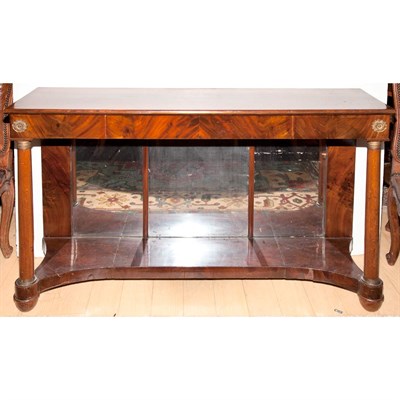 Lot 410 - Empire Style Mirror Back Mahogany Console...
