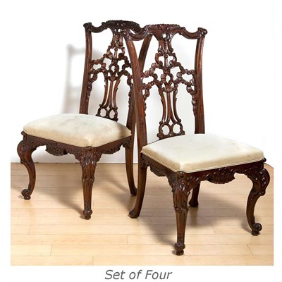 Lot 357 - Set of Four George III Style Mahogany Side Chairs