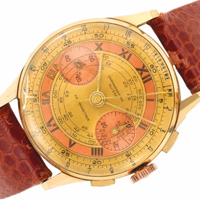 Lot 194 - Gentleman's Rose Gold Chronograph Wristwatch