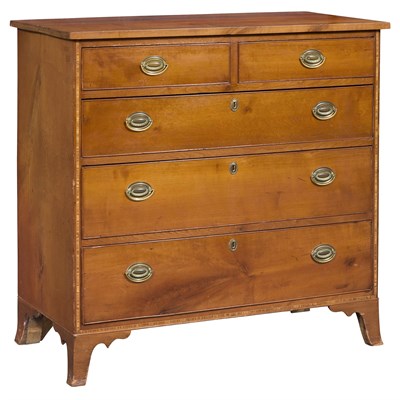 Lot 424 - Federal Inlaid Maple Chest of Drawers Early...