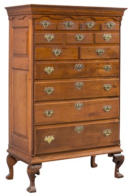Lot 483 - Queen Anne Walnut Tall Chest Chester County,...