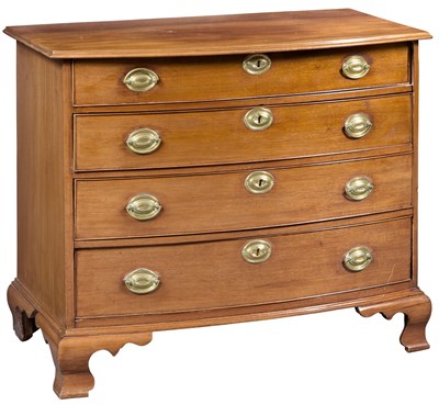 Lot 475 - Chippendale Mahogany Bow-Front Chest of...